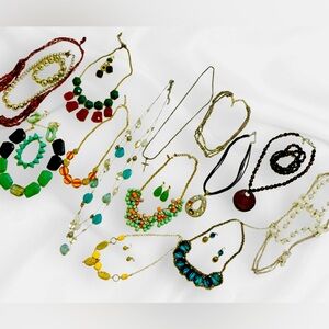 Fun Jewelry BUNDLE: 15 Necklaces, 3 Bracelets, 6 pairs of earrings
